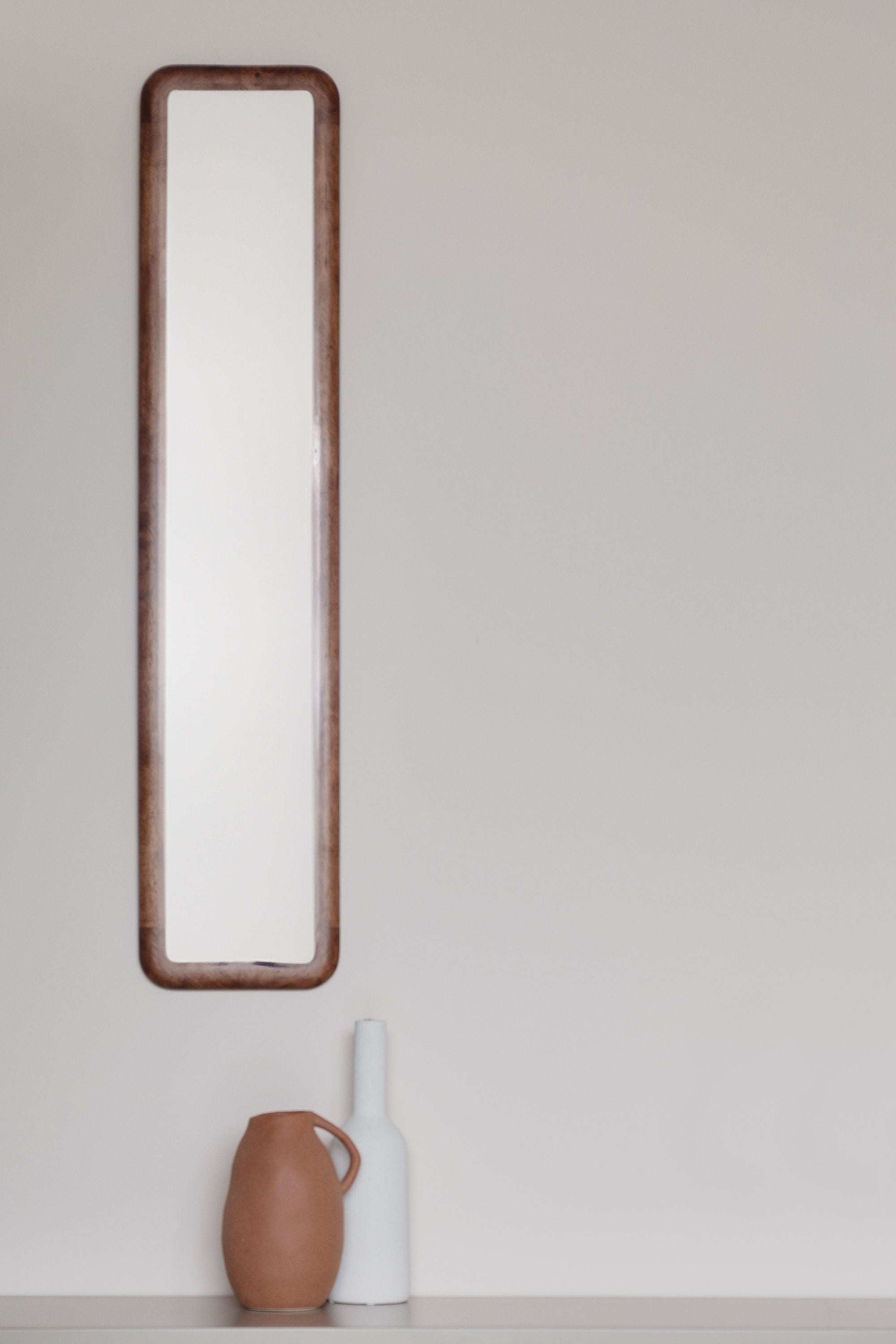 Nyko Brown Wood Rectangle Wall Mirror Medium
